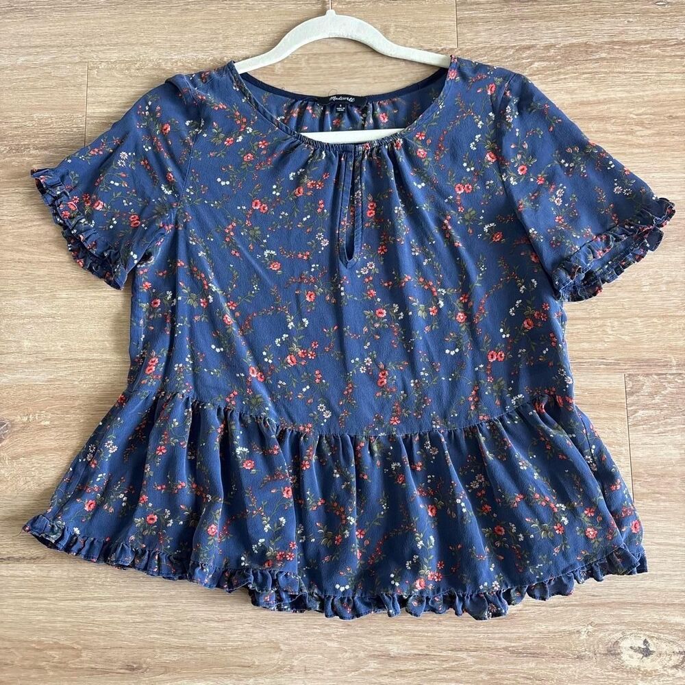 Madewell Women's Blue and Navy Blouse